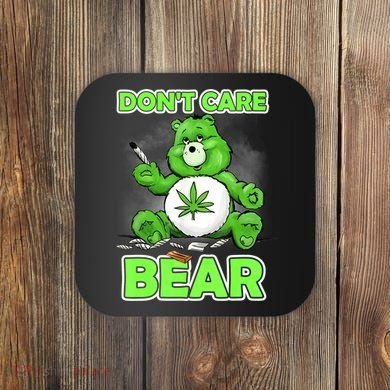 Dont Care Bear Smoking Weed Cannabis Marijuana 4 20 Stoner Gift 2 Coaster