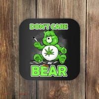 Dont Care Bear Smoking Weed Cannabis Marijuana 4 20 Stoner Gift 2 Coaster thumb 0
