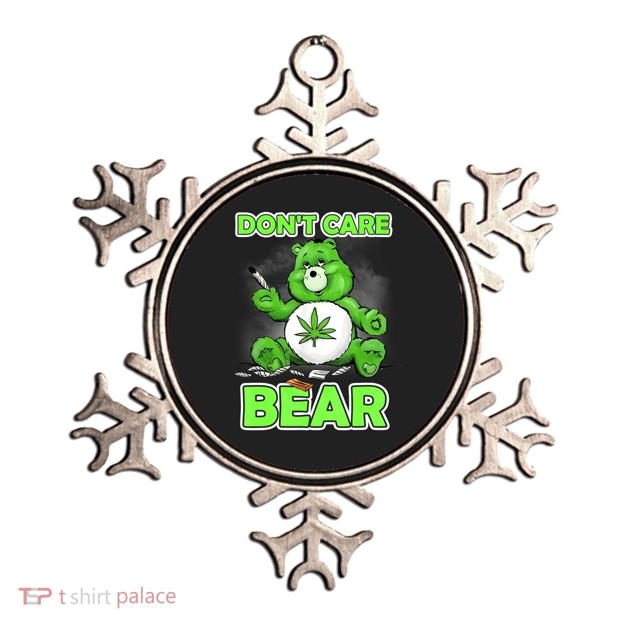Dont Care Bear Smoking Weed Cannabis Marijuana 4 20 Stoner Gift 2 Ornament