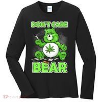 Dont Care Bear Smoking Weed Cannabis Marijuana 4 20 Stoner Gift 2 Women's Long Sleeve Shirt thumb 0