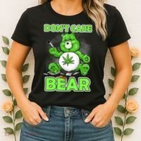 Dont Care Bear Smoking Weed Cannabis Marijuana 4 20 Stoner Gift 2 Women's T-Shirt thumb 2