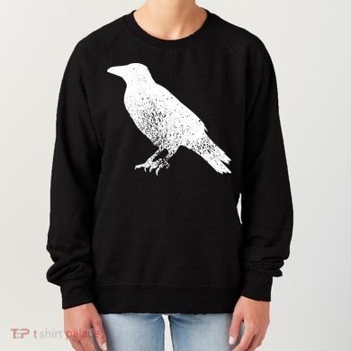 Distressed Crow Bird Print Raven Vintage Bird Women's Sweatshirt