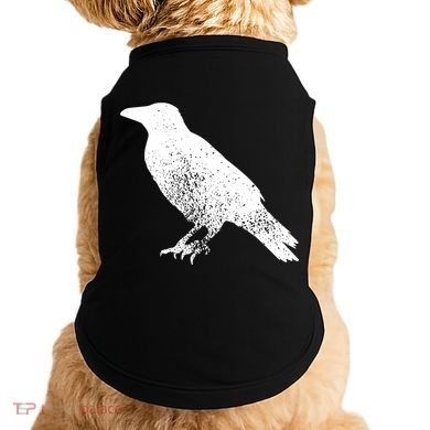 Distressed Crow Bird Print Raven Vintage Bird Doggie Tank
