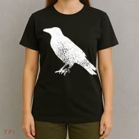 Distressed Crow Bird Print Raven Vintage Bird T-Shirt thumb 4