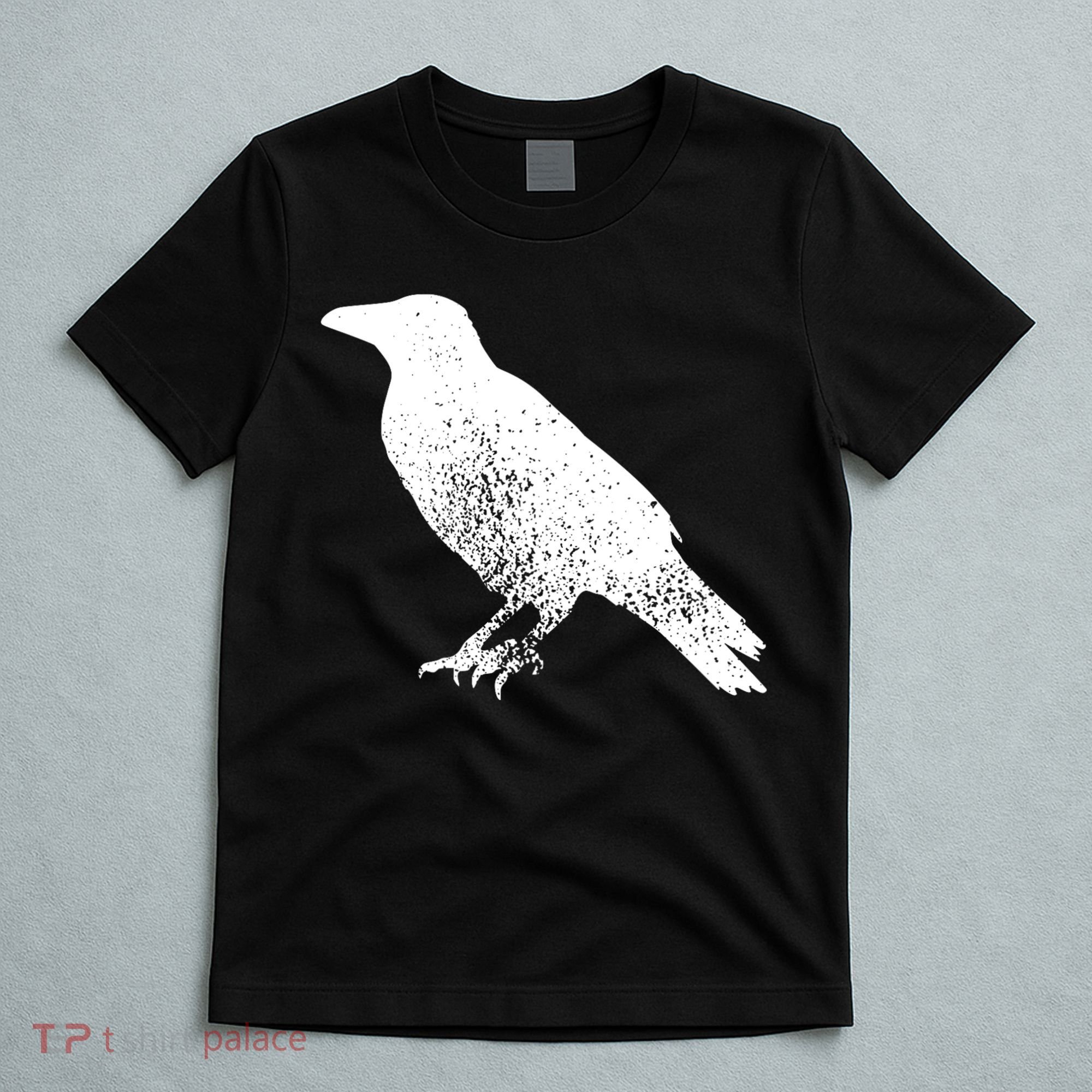 Distressed Crow Bird Print Raven Vintage Bird T-Shirt