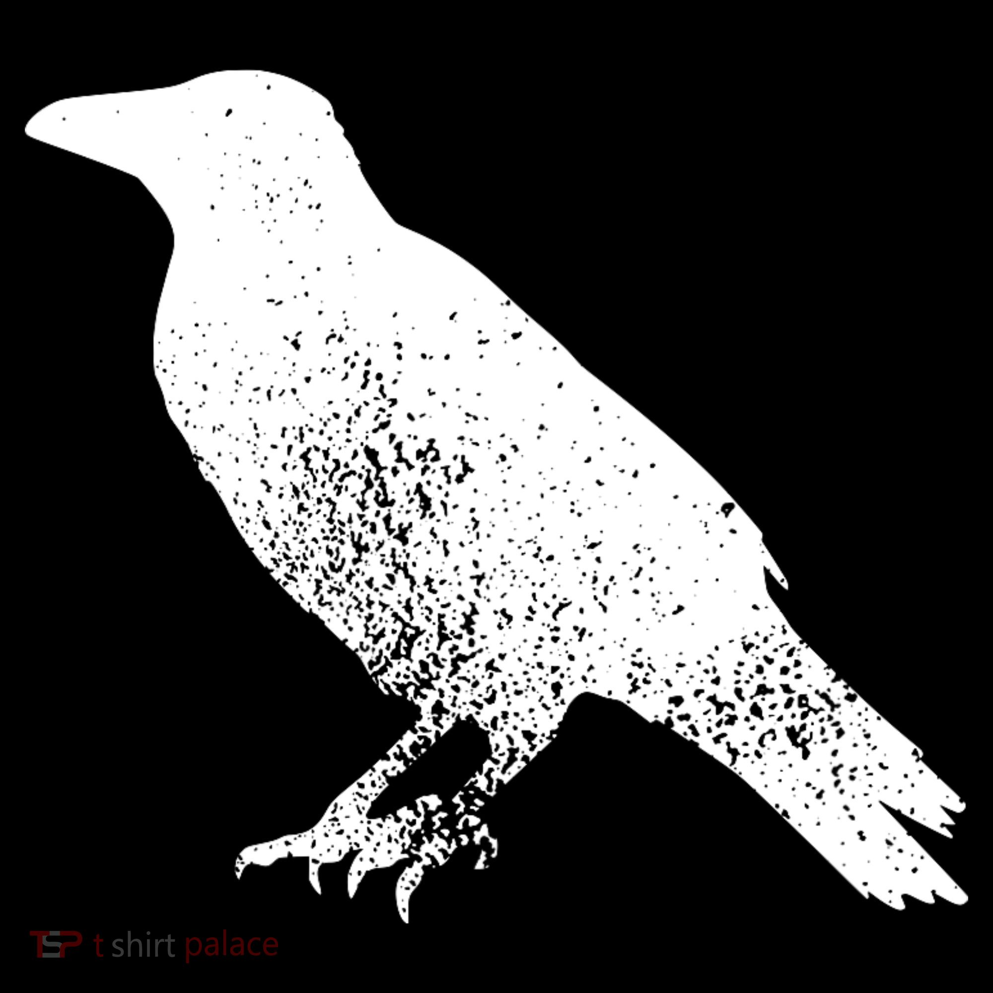 Distressed Crow Bird Print Raven Vintage Bird T-Shirt