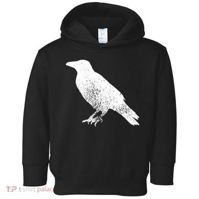 Distressed Crow Bird Print Raven Vintage Bird Toddler Hoodie
