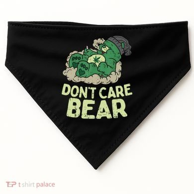 Dont Care Bear Smoking Weed Cannabis Marijuana 4 20 Stoner Gift 2 USA-Made Doggie Bandana