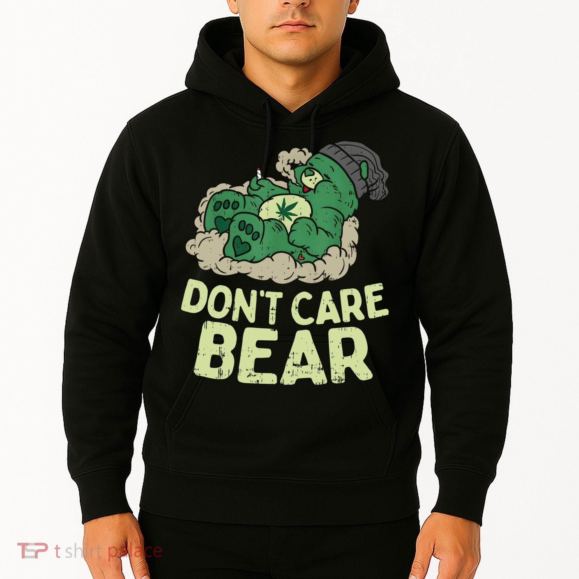 Dont Care Bear Smoking Weed Cannabis Marijuana 4 20 Stoner Gift 2 Hoodie