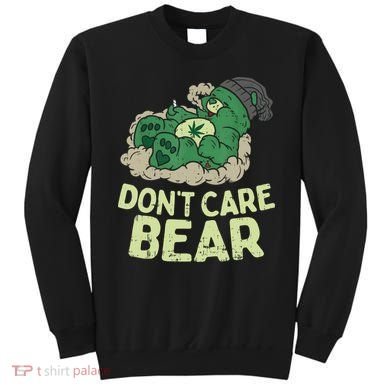 Dont Care Bear Smoking Weed Cannabis Marijuana 4 20 Stoner Gift 2 Sweatshirt