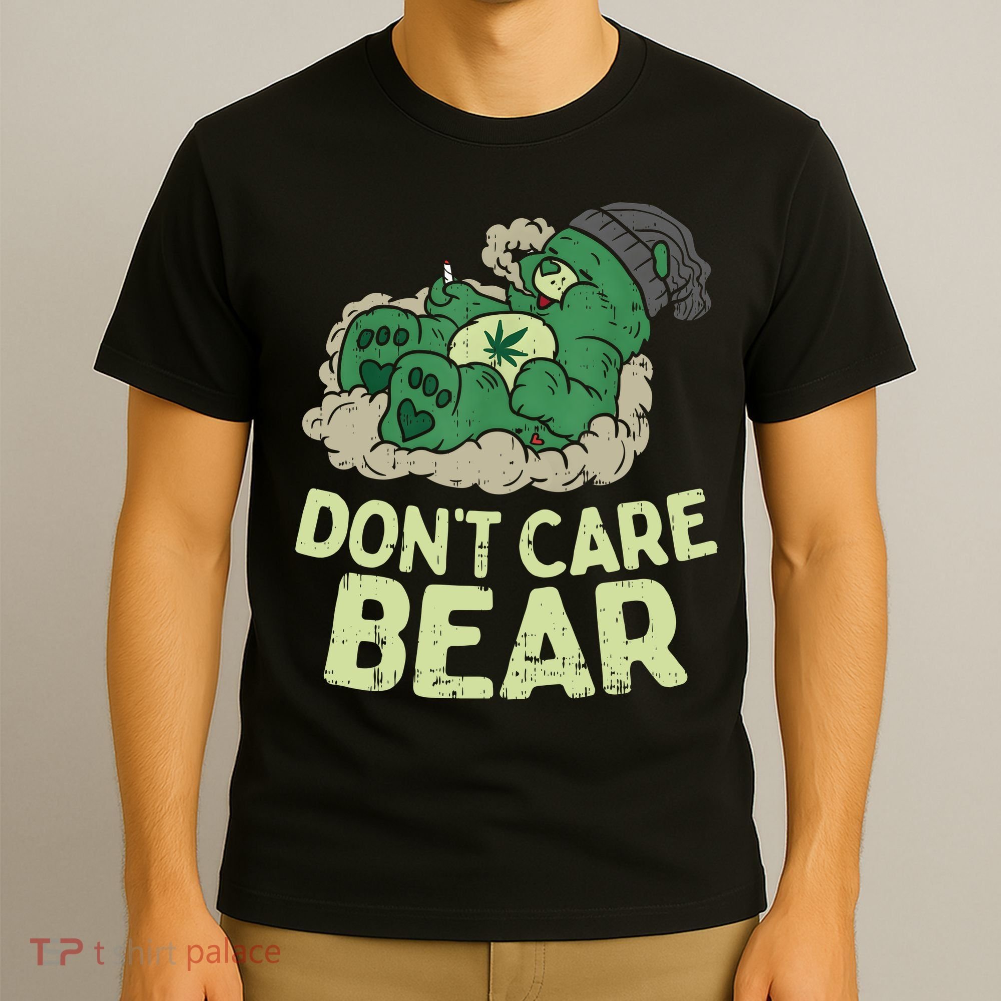 Dont Care Bear Smoking Weed Cannabis Marijuana 4 20 Stoner Gift 2 T-Shirt