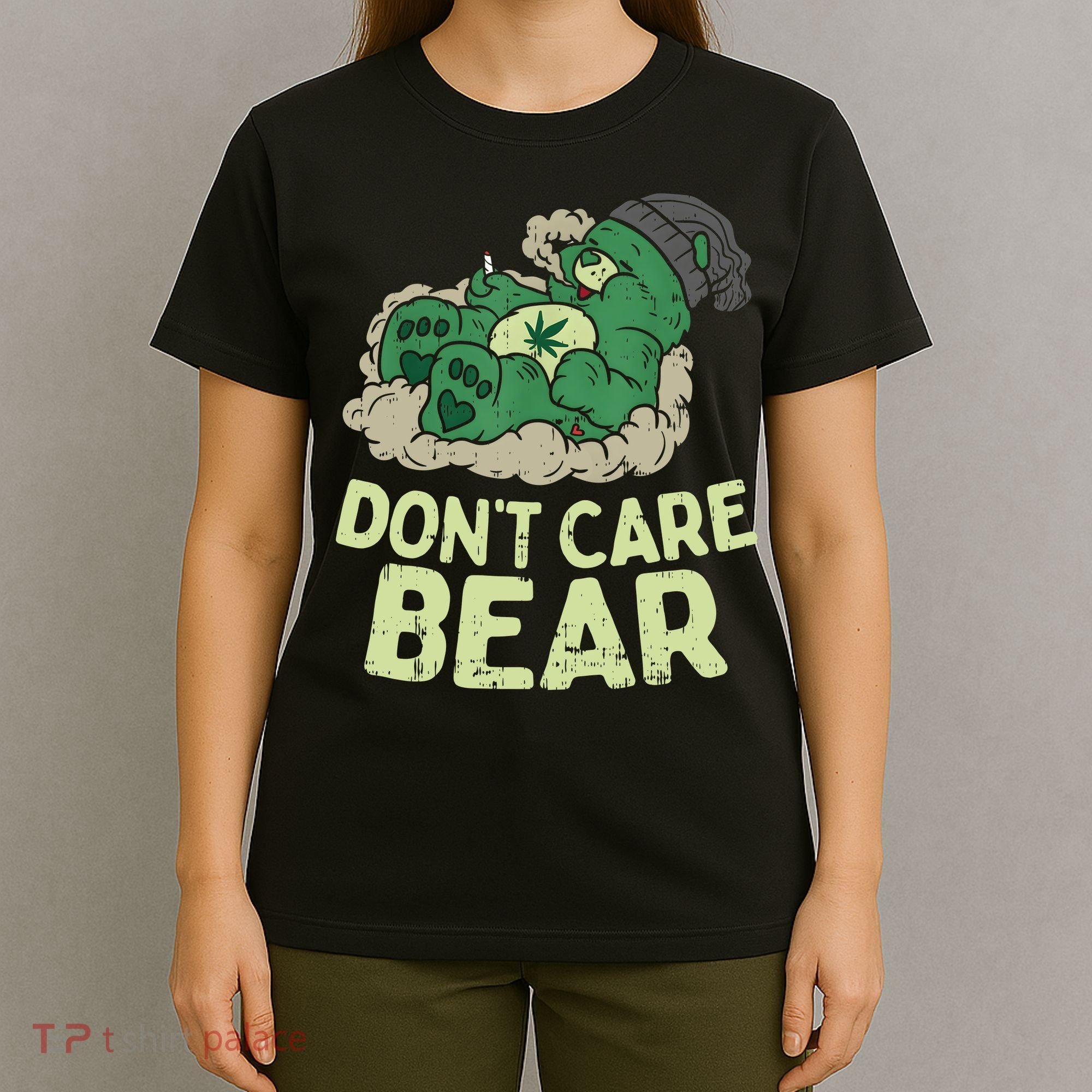 Dont Care Bear Smoking Weed Cannabis Marijuana 4 20 Stoner Gift 2 T-Shirt