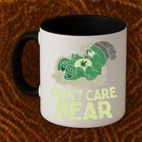 Dont Care Bear Smoking Weed Cannabis Marijuana 4 20 Stoner Gift 2 Coffee Mug thumb 2