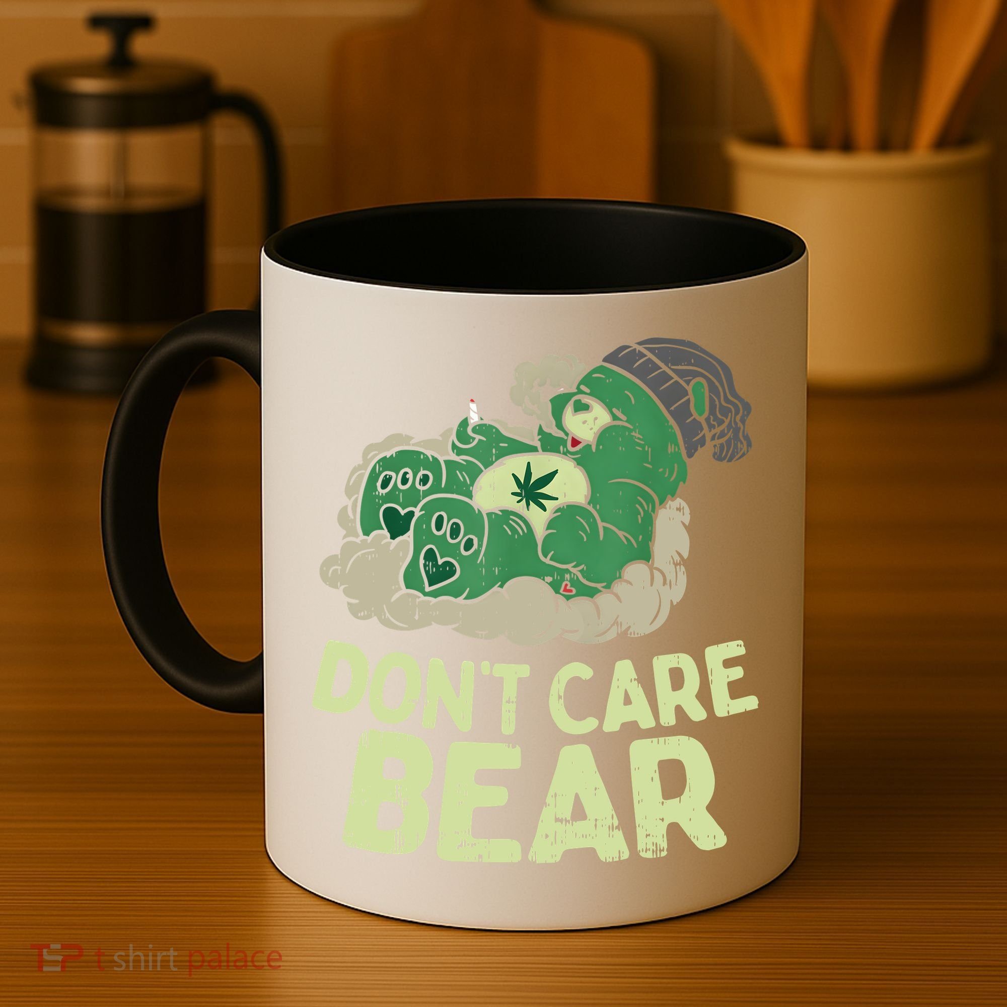Dont Care Bear Smoking Weed Cannabis Marijuana 4 20 Stoner Gift 2 Coffee Mug