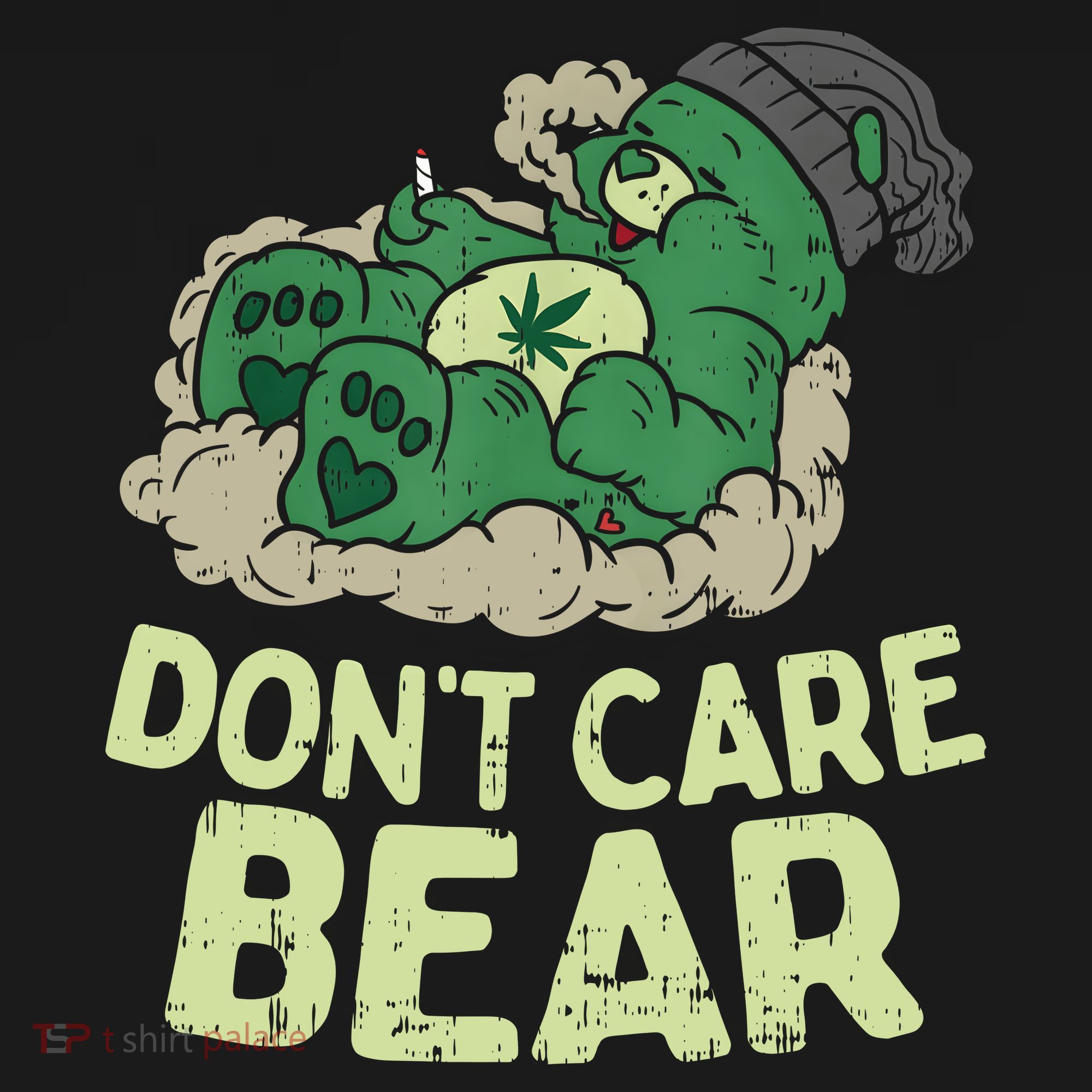 Dont Care Bear Smoking Weed Cannabis Marijuana 4 20 Stoner Gift 2 Coaster