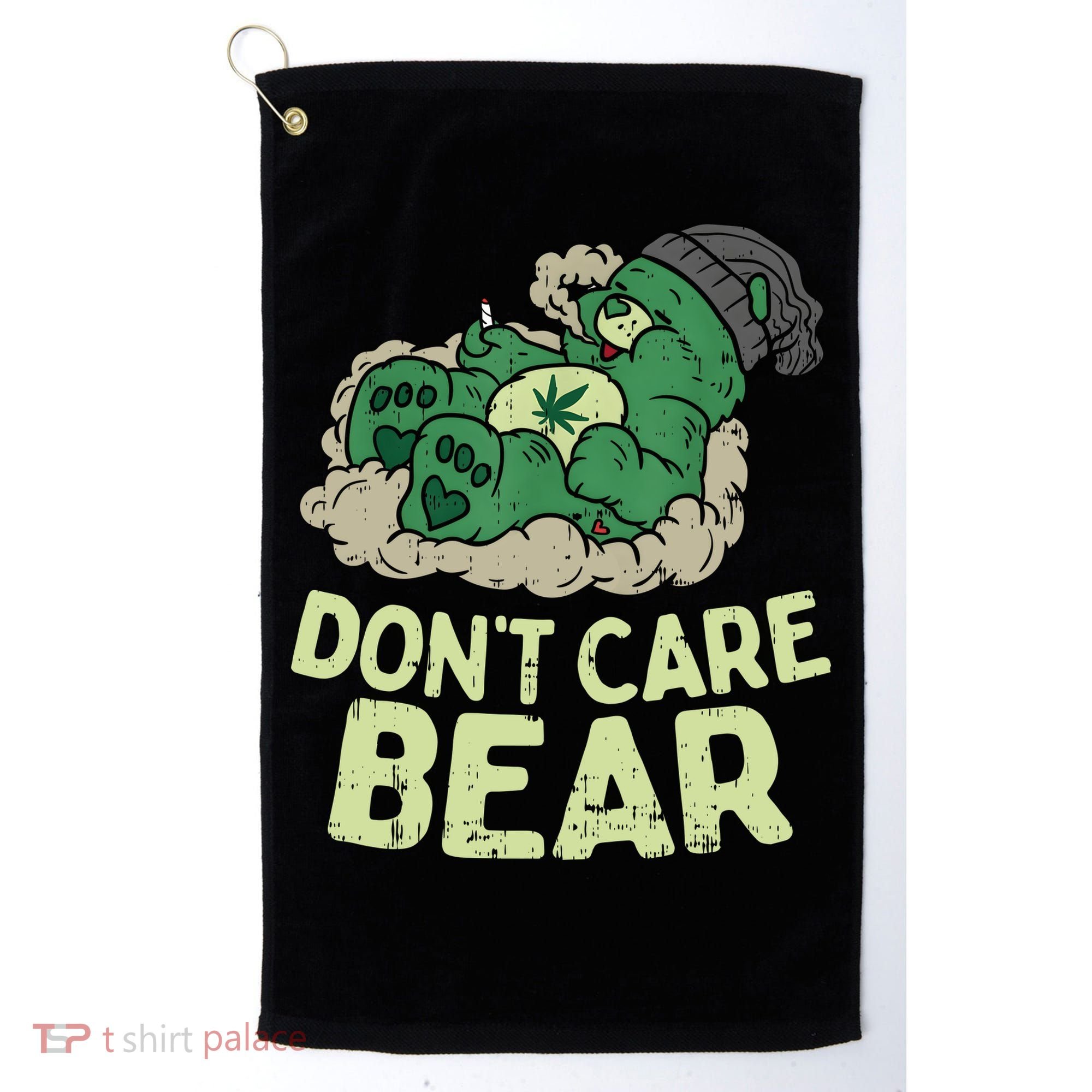 Dont Care Bear Smoking Weed Cannabis Marijuana 4 20 Stoner Gift 2 Golf Towel