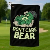 Dont Care Bear Smoking Weed Cannabis Marijuana 4 20 Stoner Gift 2 Golf Towel thumb 1