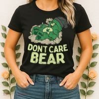 Dont Care Bear Smoking Weed Cannabis Marijuana 4 20 Stoner Gift 2 Women's T-Shirt thumb 2