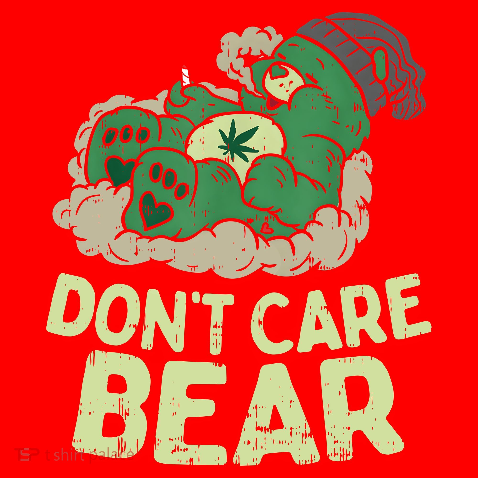 Dont Care Bear Smoking Weed Cannabis Marijuana 4 20 Stoner Gift 2 Santa Hat