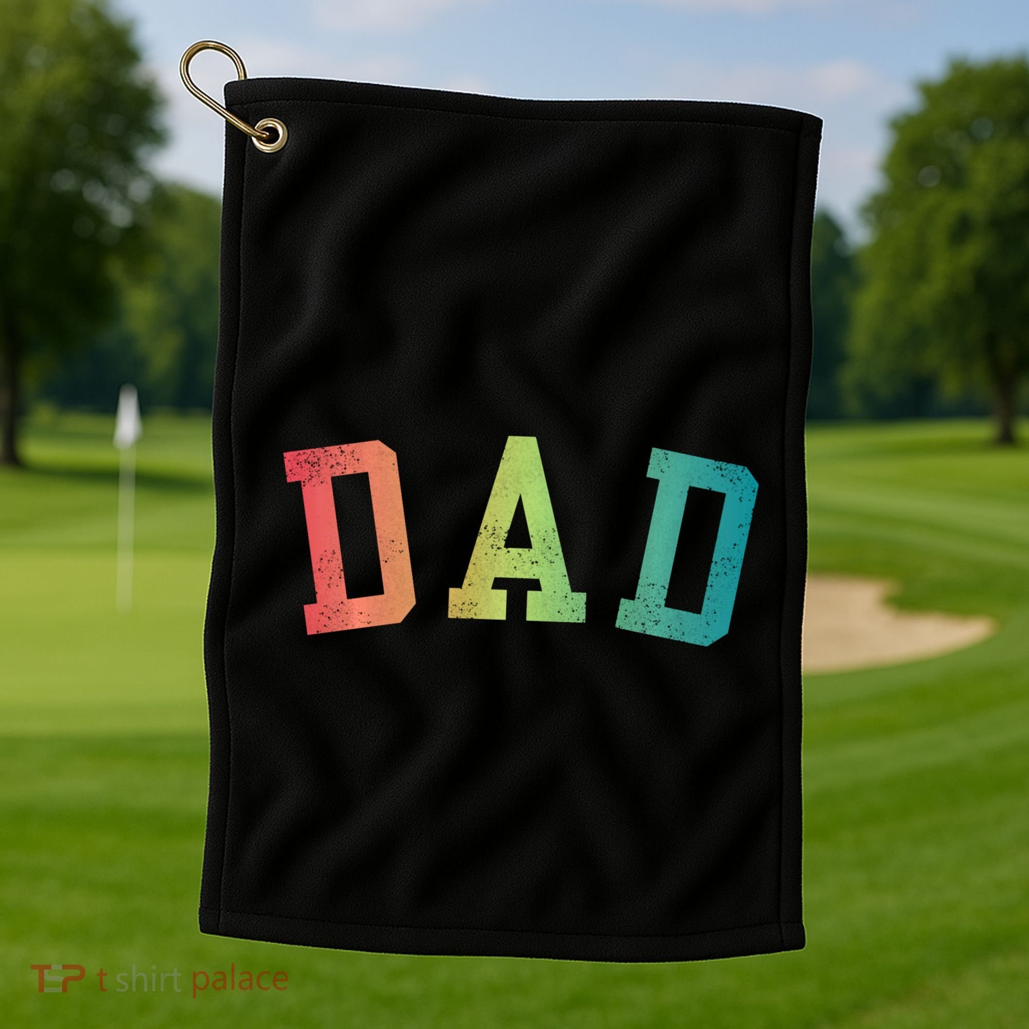 Dad Classic Bold Font FatherS Day New Dad Birthday Golf Towel