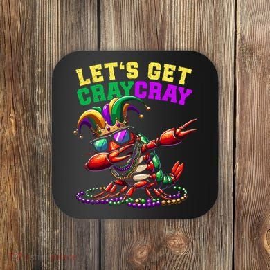 Dabbing Crawfish Costume Mardi Gras Coaster