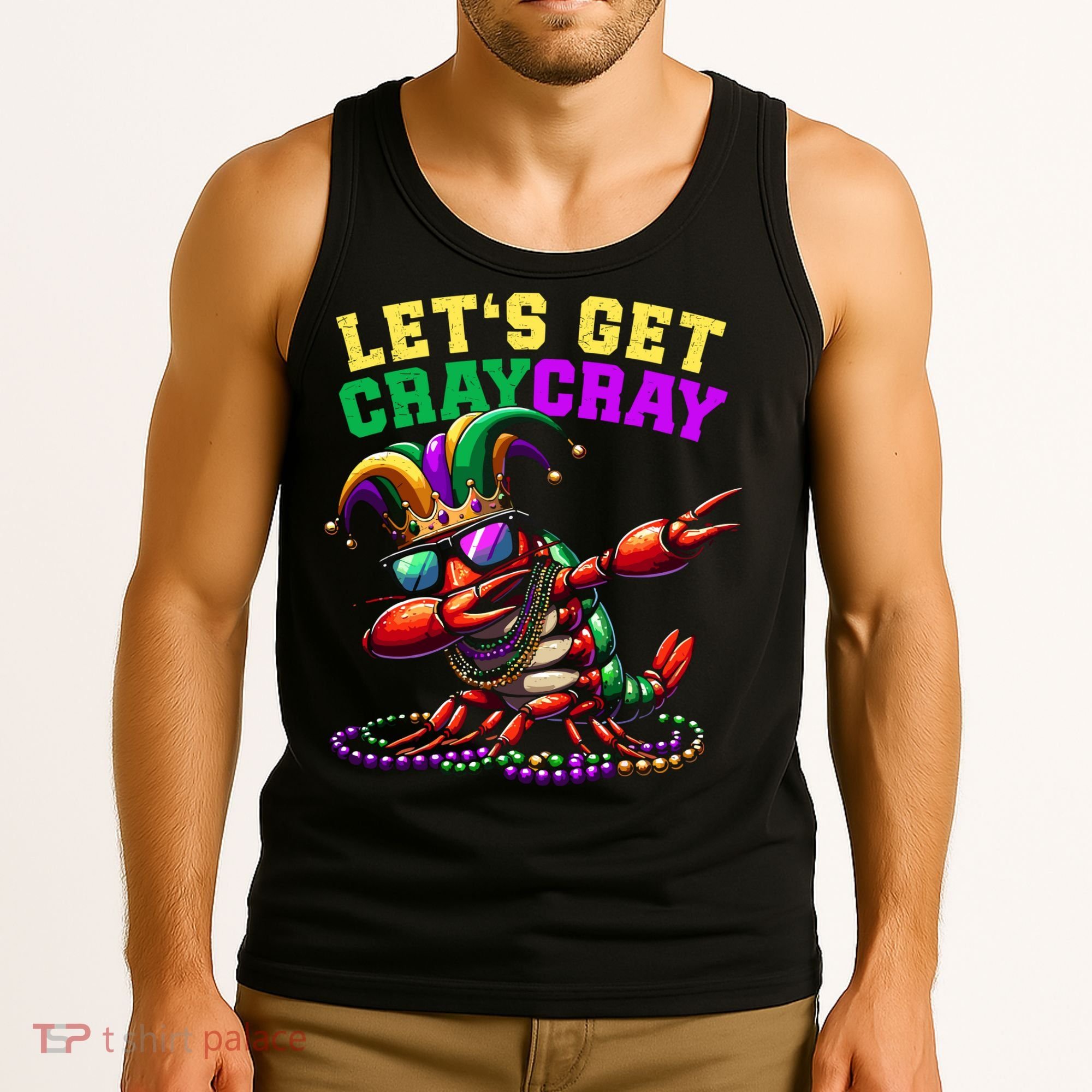 Dabbing Crawfish Costume Mardi Gras Tank Top
