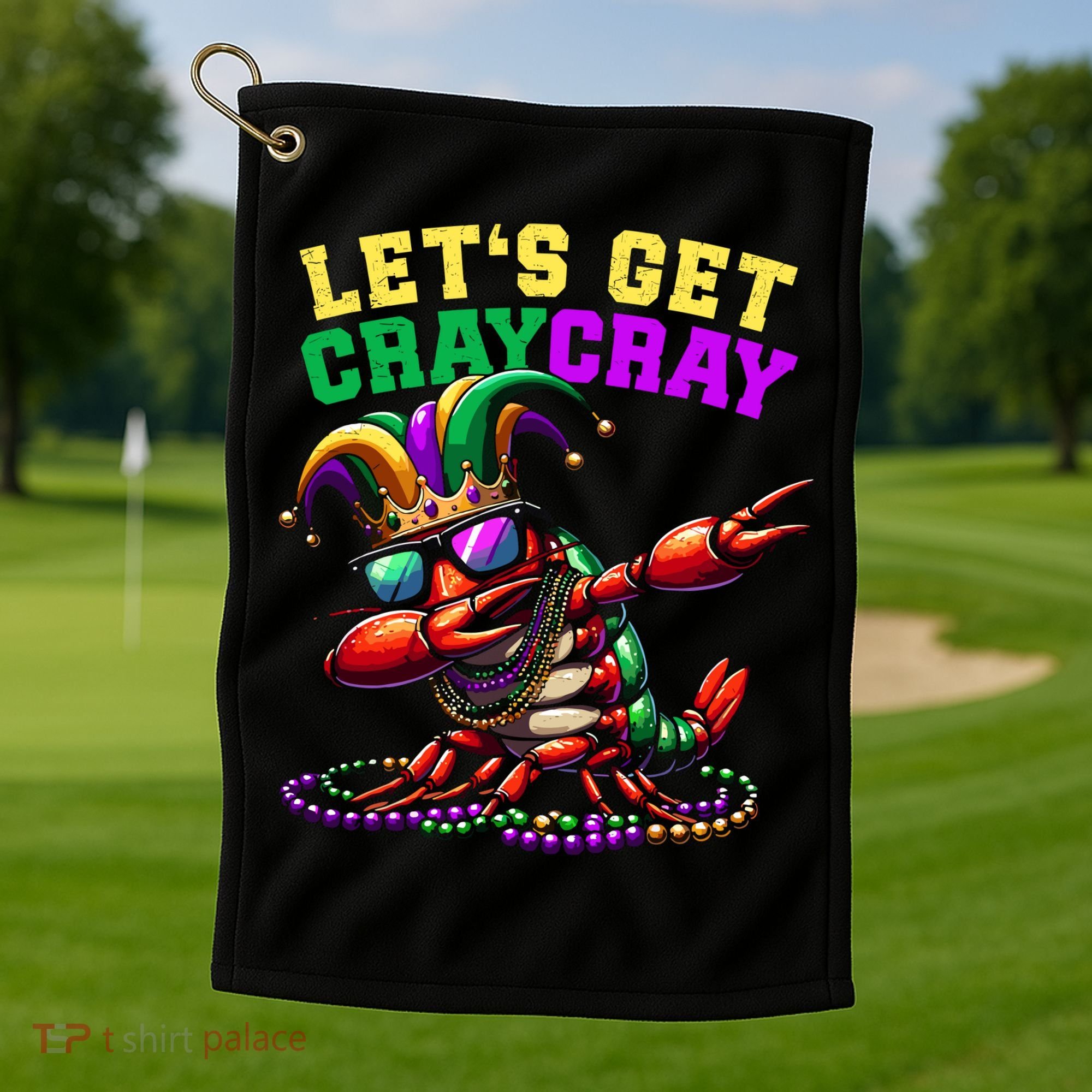 Dabbing Crawfish Costume Mardi Gras Golf Towel