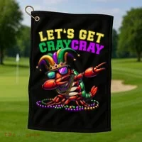 Dabbing Crawfish Costume Mardi Gras Golf Towel thumb 1
