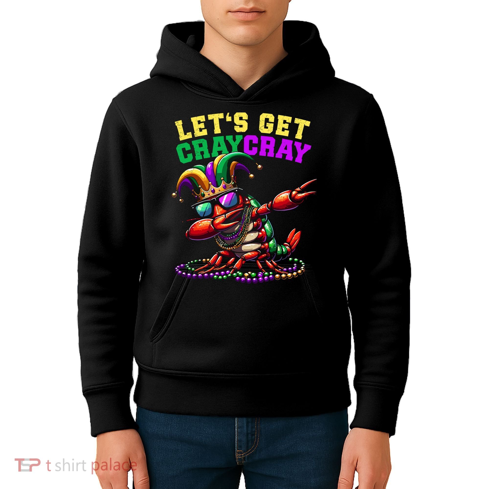 Dabbing Crawfish Costume Mardi Gras Kids Hoodie