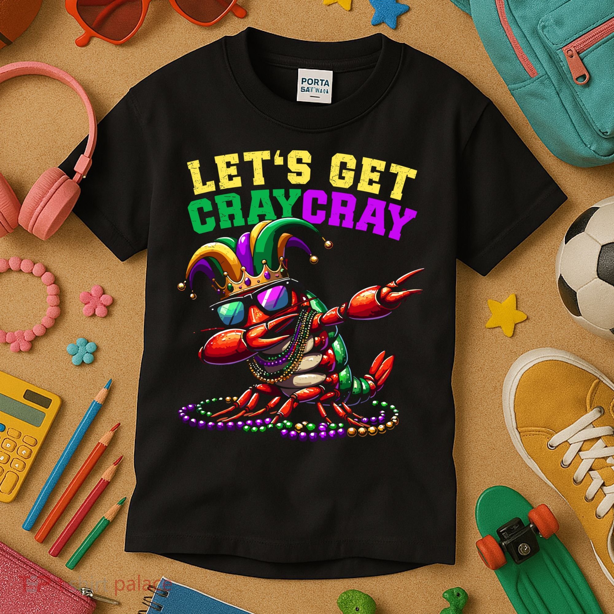 Dabbing Crawfish Costume Mardi Gras Kids T-Shirt