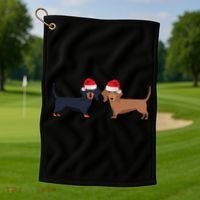 Dachshund Christmas Cool Gift Golf Towel thumb 1
