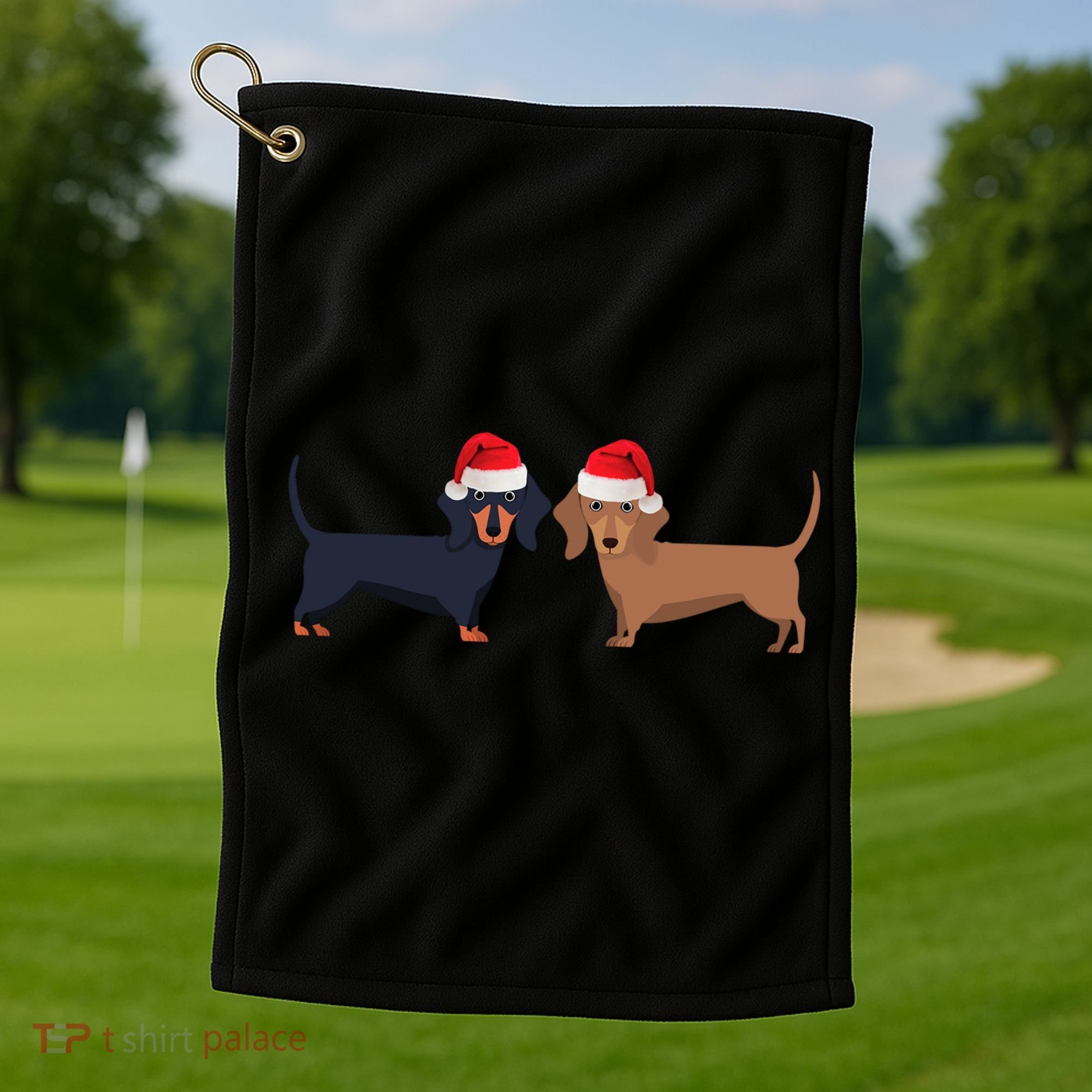 Dachshund Christmas Cool Gift Golf Towel