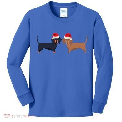 Dachshund Christmas Cool Gift Kids Long Sleeve Shirt