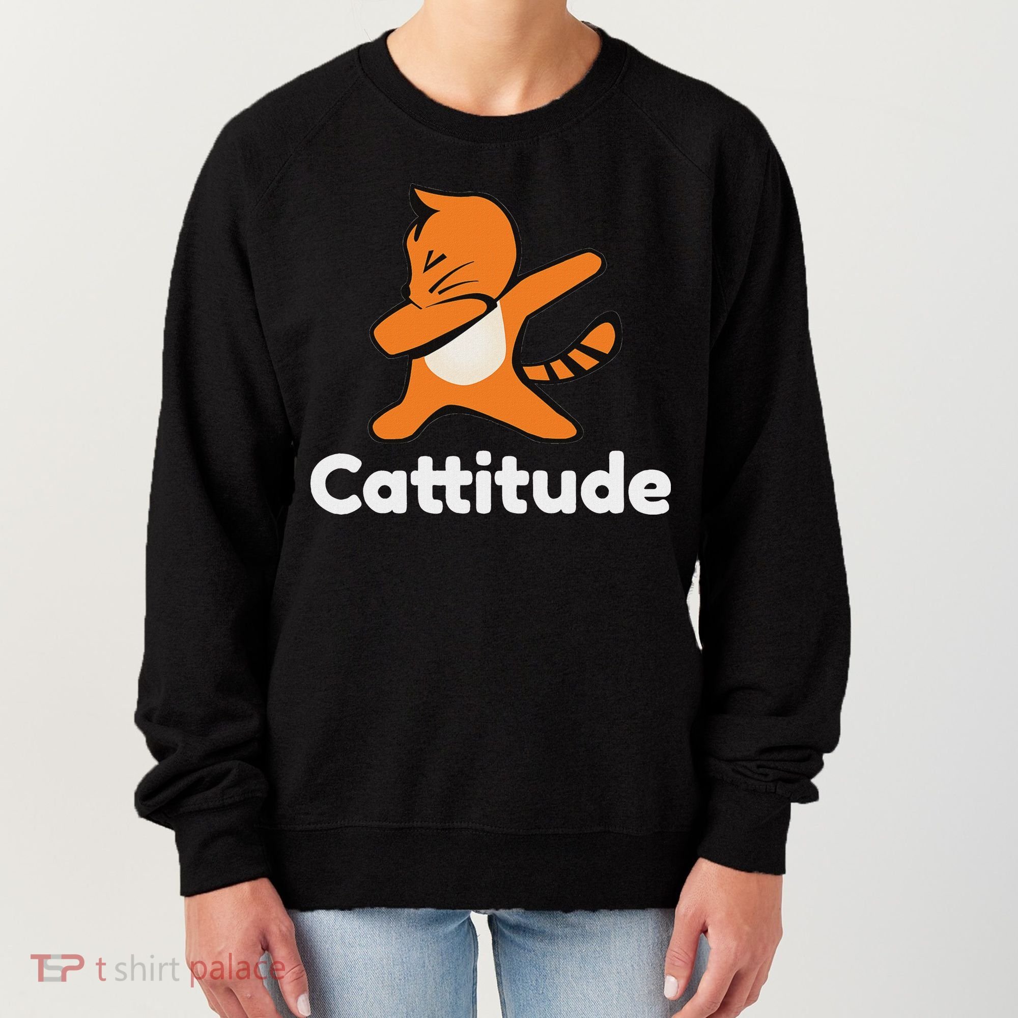 Dabbing Cat Cattitude Funny Attitude Dance Women's Sweatshirt