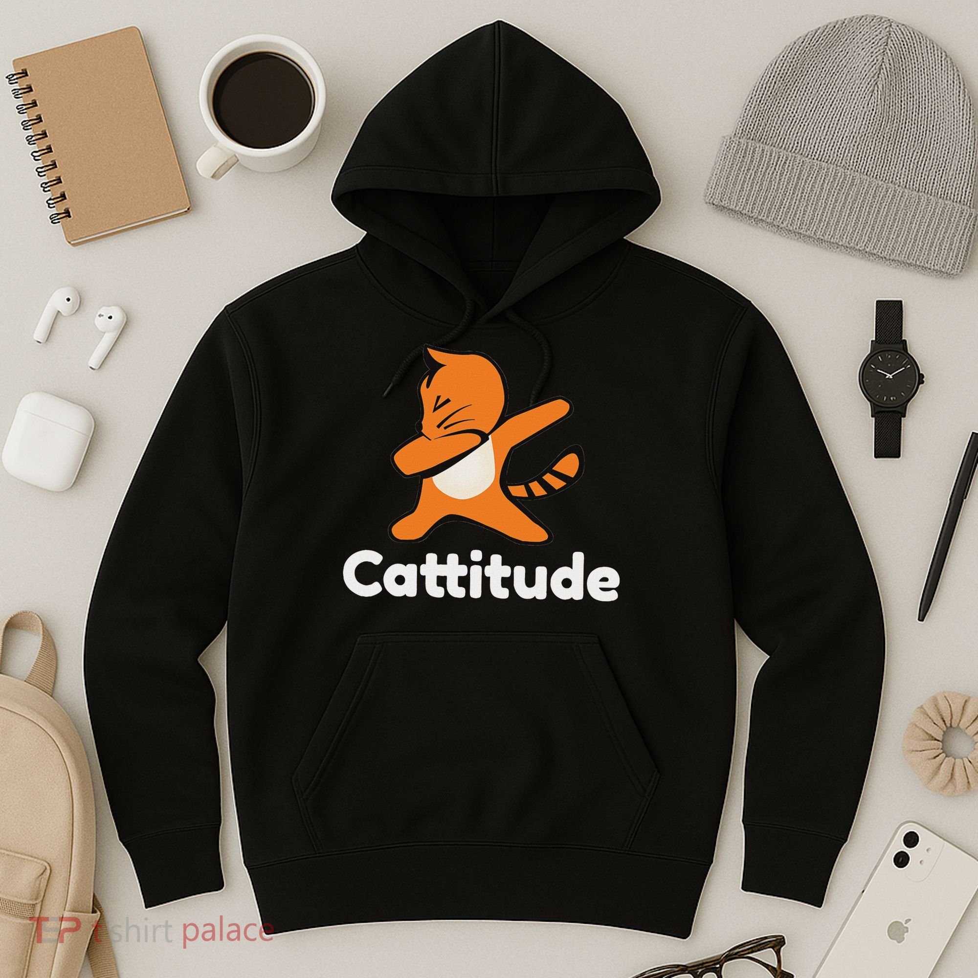 Dabbing Cat Cattitude Funny Attitude Dance Hoodie