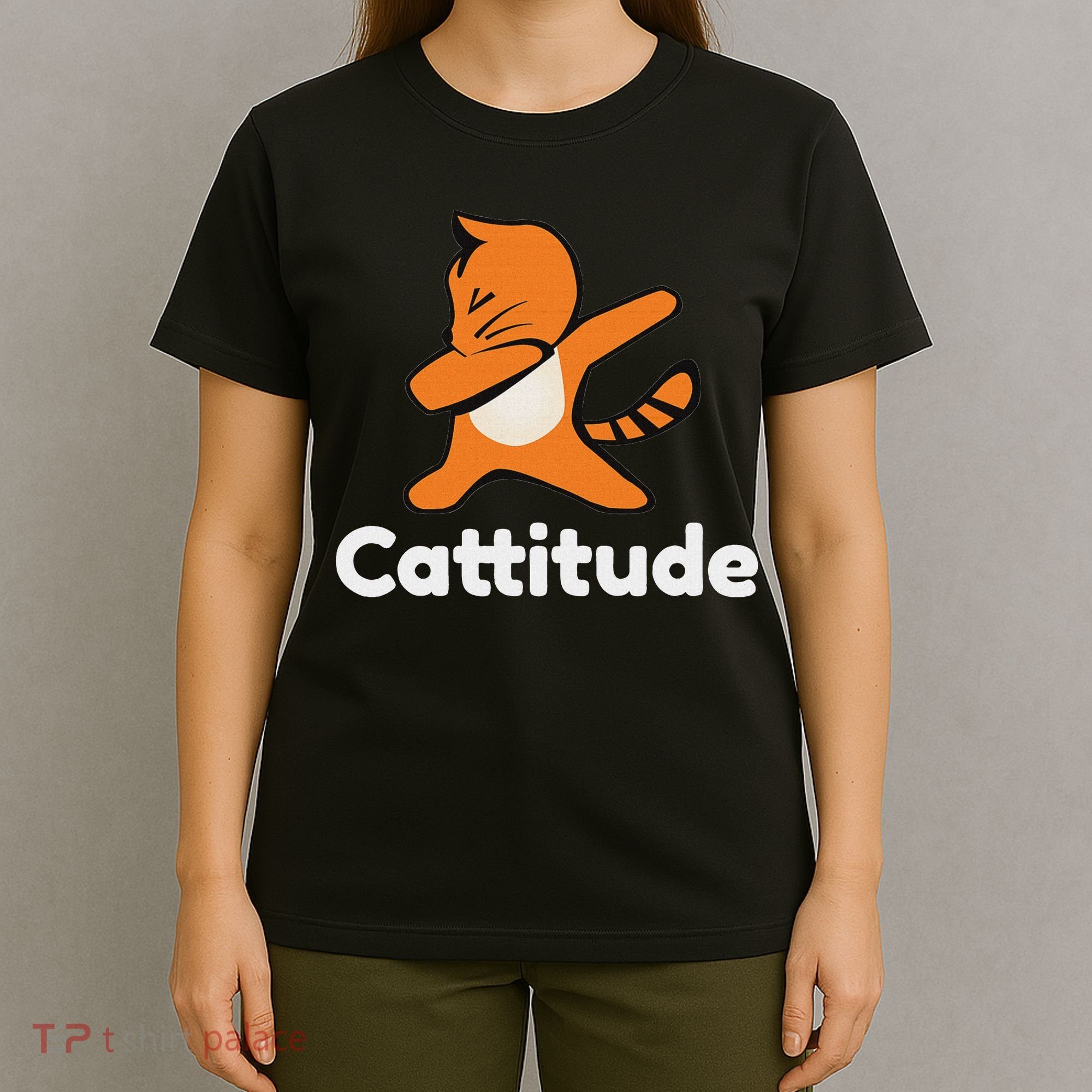 Dabbing Cat Cattitude Funny Attitude Dance T-Shirt