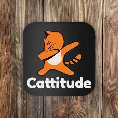 Dabbing Cat Cattitude Funny Attitude Dance Coaster
