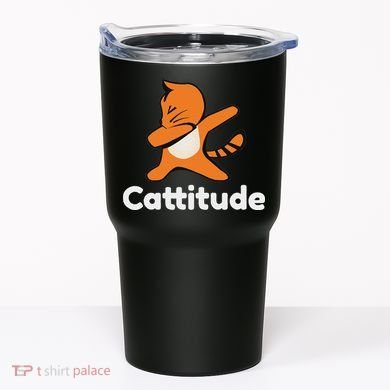 Dabbing Cat Cattitude Funny Attitude Dance Tumbler