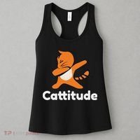 Dabbing Cat Cattitude Funny Attitude Dance Women's Tank Top thumb 3