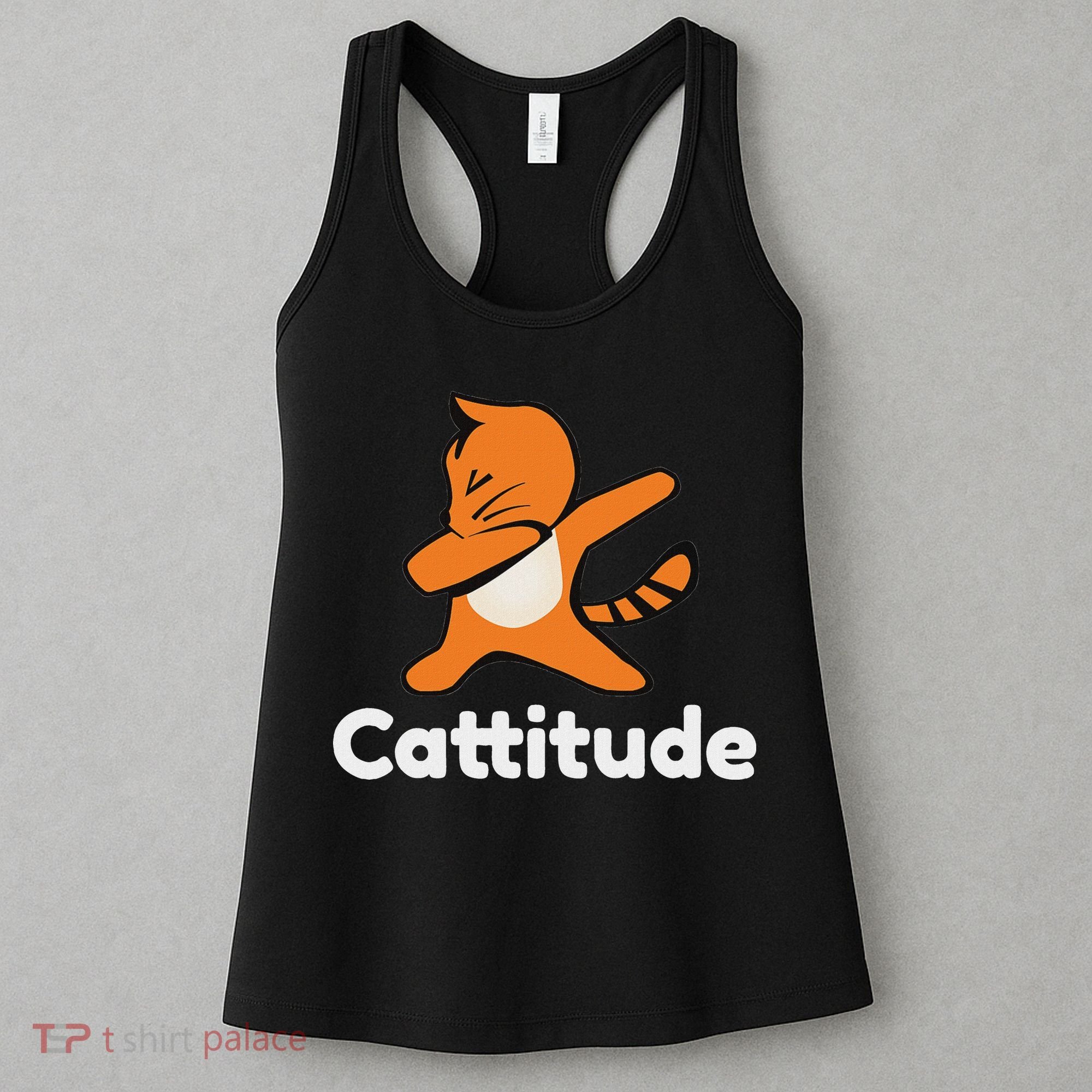 Dabbing Cat Cattitude Funny Attitude Dance Women's Tank Top