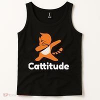 Dabbing Cat Cattitude Funny Attitude Dance Tank Top thumb 2