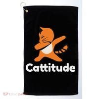 Dabbing Cat Cattitude Funny Attitude Dance Golf Towel thumb 0