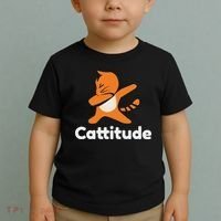 Dabbing Cat Cattitude Funny Attitude Dance Toddler T-Shirt thumb 2