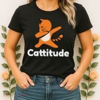 Dabbing Cat Cattitude Funny Attitude Dance Women's T-Shirt thumb 2