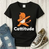 Dabbing Cat Cattitude Funny Attitude Dance Women's T-Shirt thumb 3