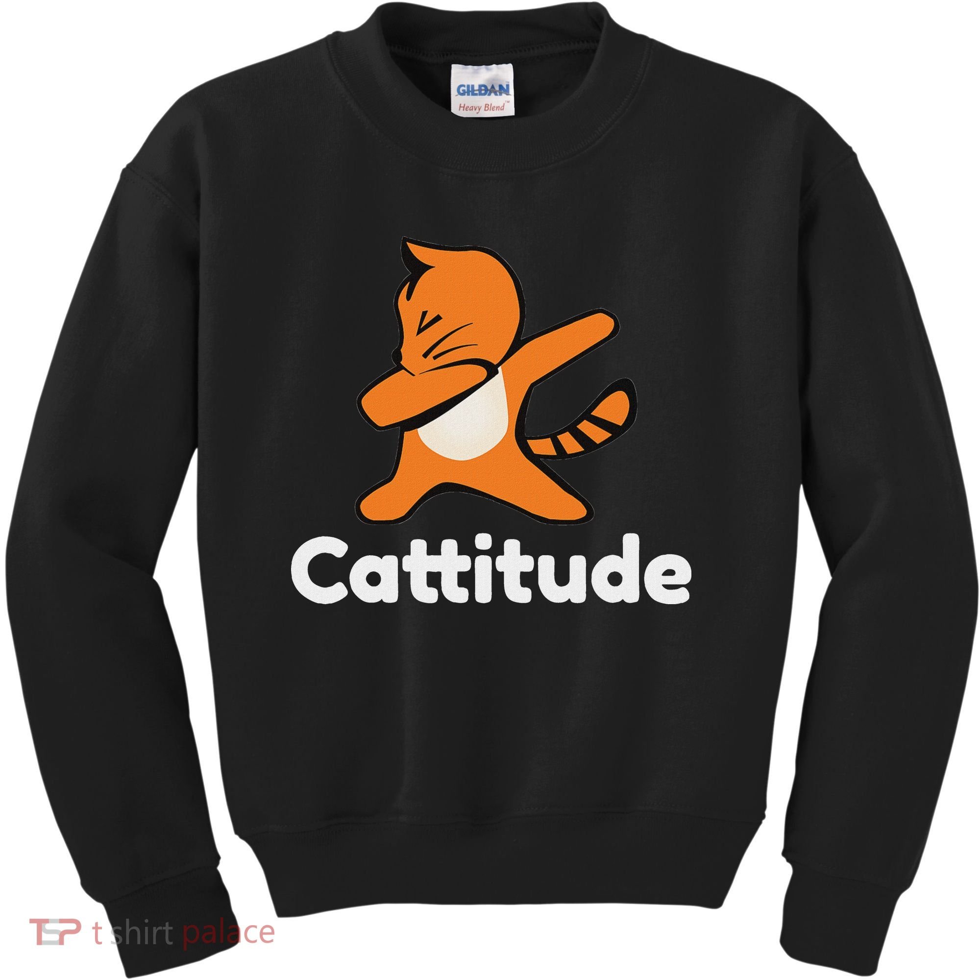 Dabbing Cat Cattitude Funny Attitude Dance Kids Sweatshirt