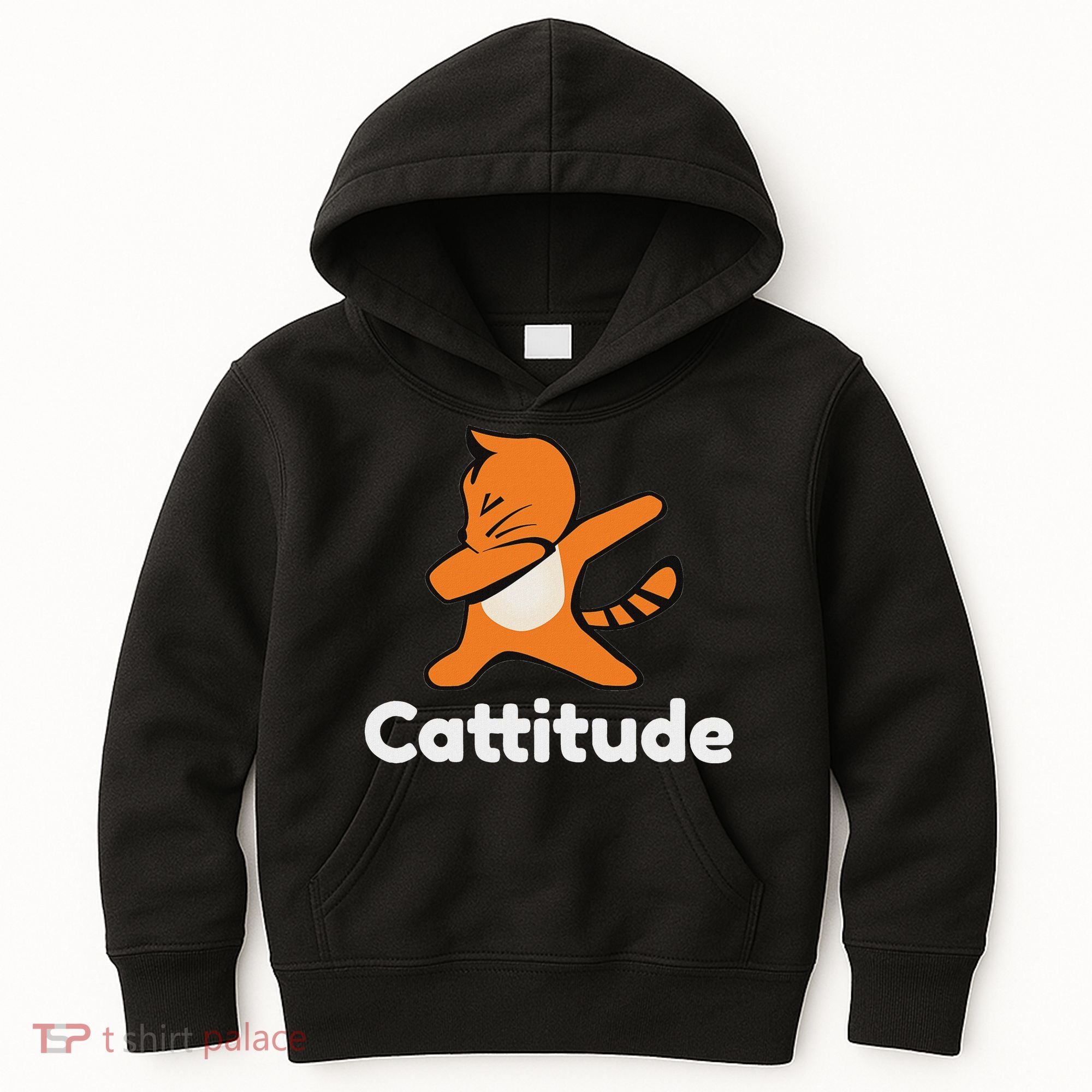 Dabbing Cat Cattitude Funny Attitude Dance Kids Hoodie