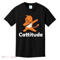 Dabbing Cat Cattitude Funny Attitude Dance Kids T-Shirt thumb 0