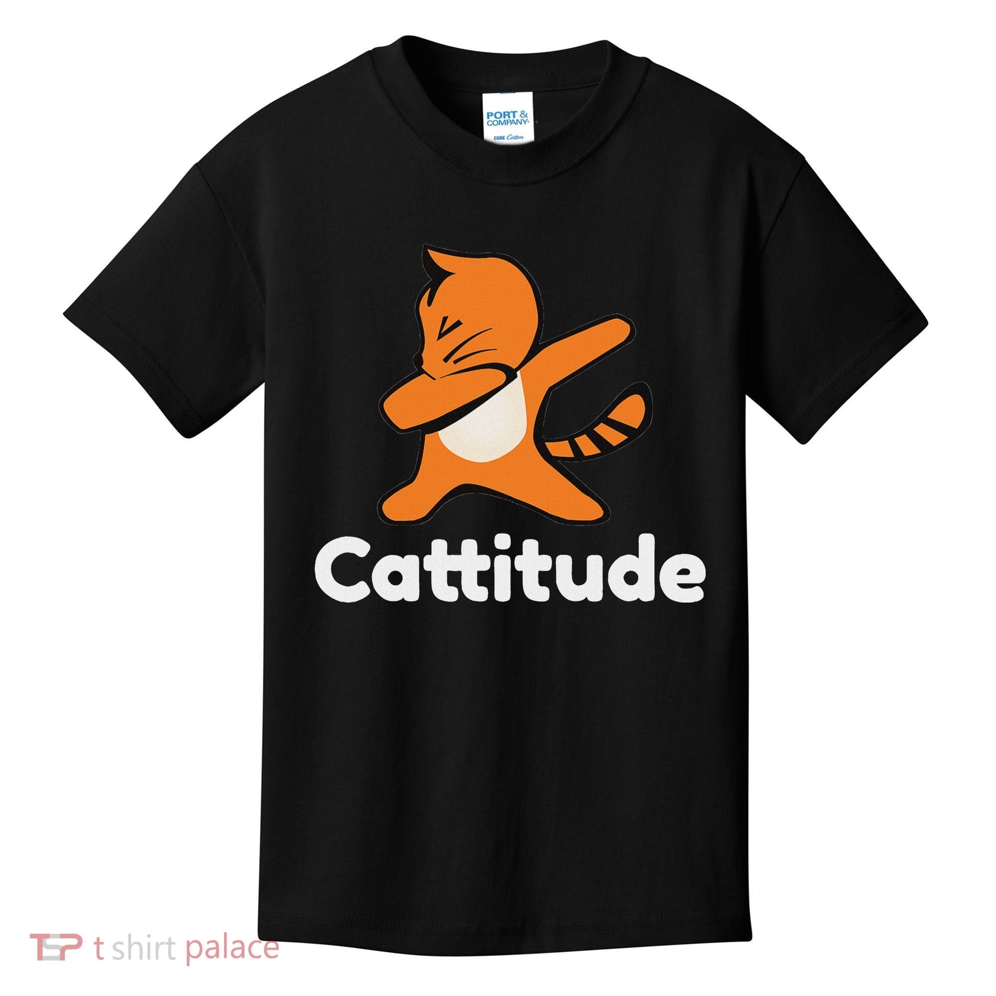 Dabbing Cat Cattitude Funny Attitude Dance Kids T-Shirt
