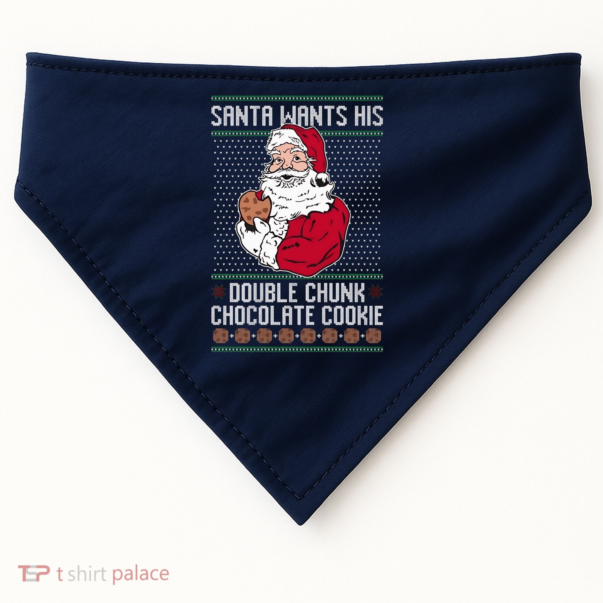 Double Chunk Chocolate Cookie Ugly USA-Made Doggie Bandana